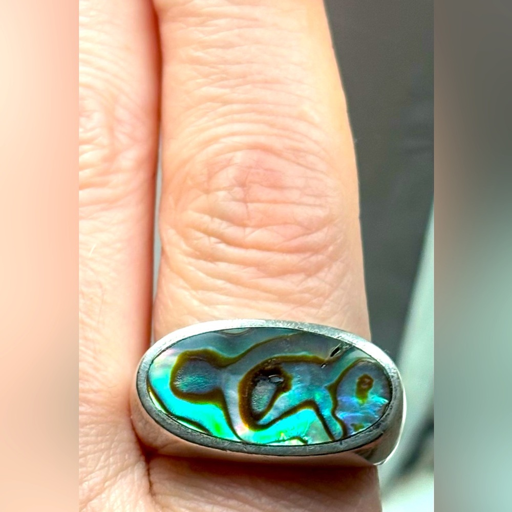 Vintage Abalone and Sterling Silver Ring.